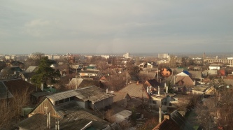 View of Zaporozhe from my fourth-floor apartment window